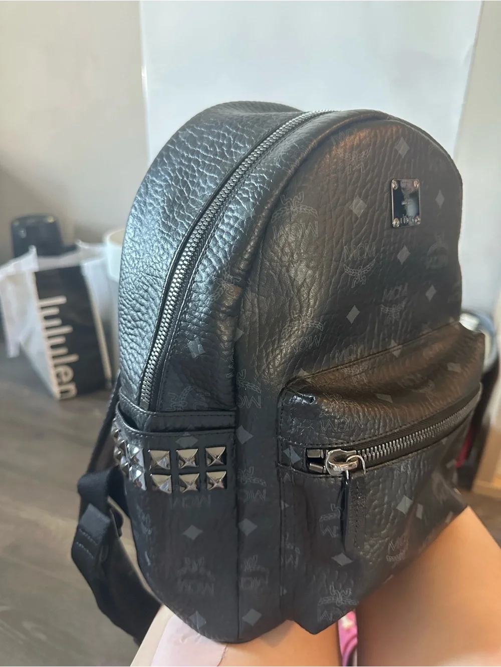 MCM Black Leather- small Backpack - Picture 2 of 5